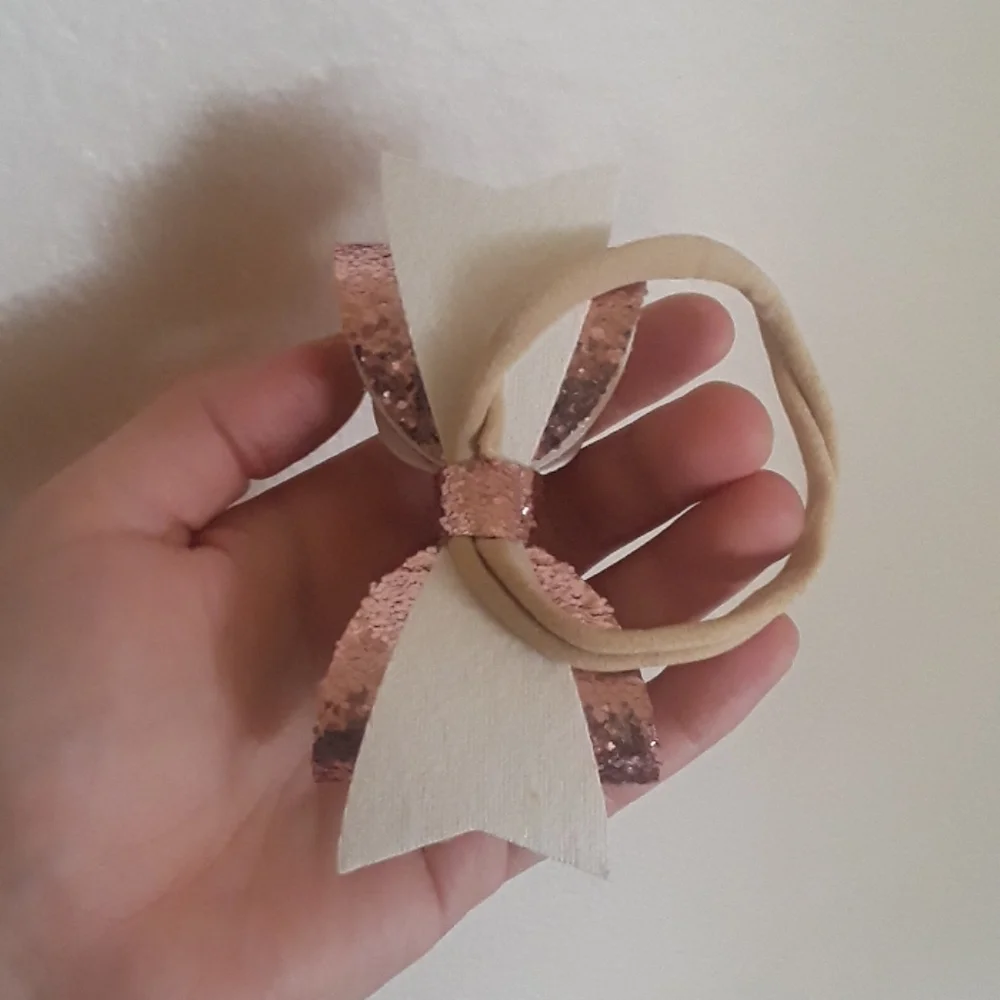 Faux leather  bow headband